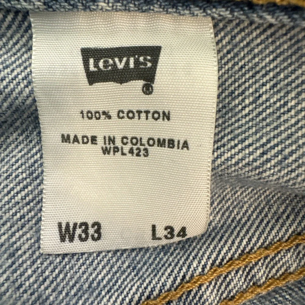 Levis 501 Mens 33 Button Fly Cotton Jeans VTG 00s Distressed Y2K Pants 33 x 34
